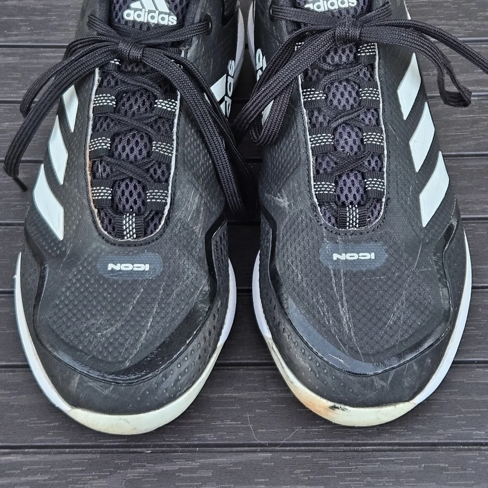 Adidas Icon Black and White Baseball Cleats Shoes 753001 Men's Size 6.5